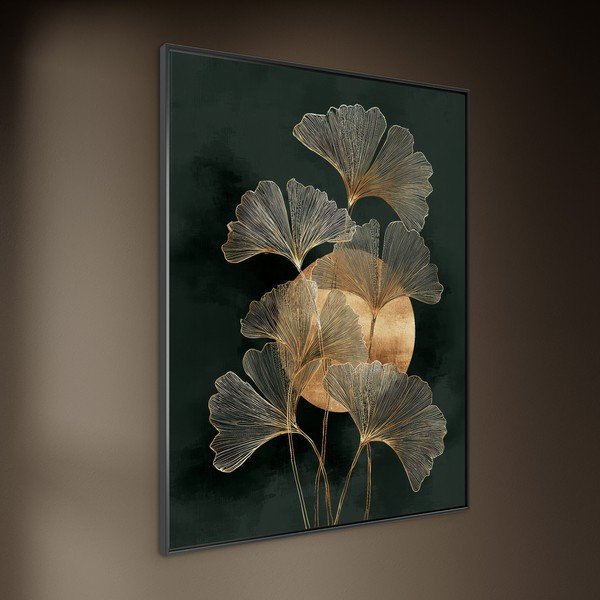 Печатна картина с включена рамка 60x80 cm Gold Ginkgo – Styler-image-2