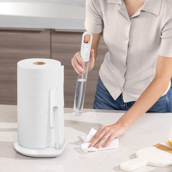 Бяла стоманена стойка за кухненски кърпи – simplehuman-image-1