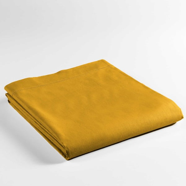 Жълт памучен чаршаф 180x290 cm Lina – douceur d'intérieur