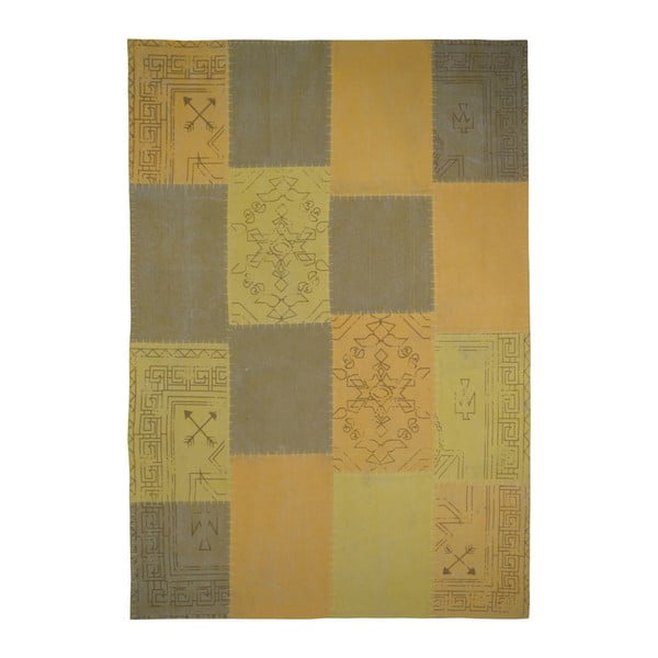 Ръчно тъкан килим в горчично кафяво Emotion, 120 x 170 cm - Kayoom