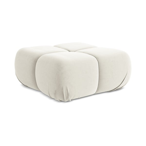 Бяла кадифена модулна табуретка Lokua – Makamii-image-1