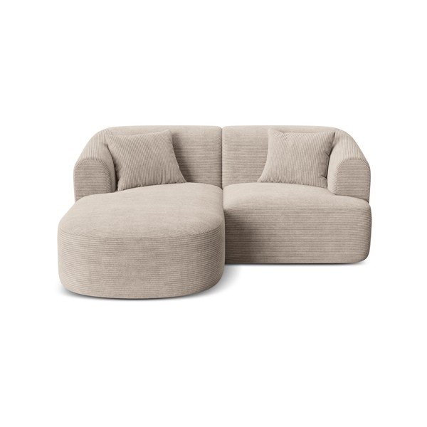 Светлокафяв ъглов диван от рипсено кадифе (ляв ъгъл) Campi – Cosmopolitan Design