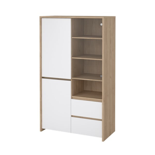 Витрина от дъбов декор в бял и естествен цвят 100x170x48 cm Next – Tvilum-image-4