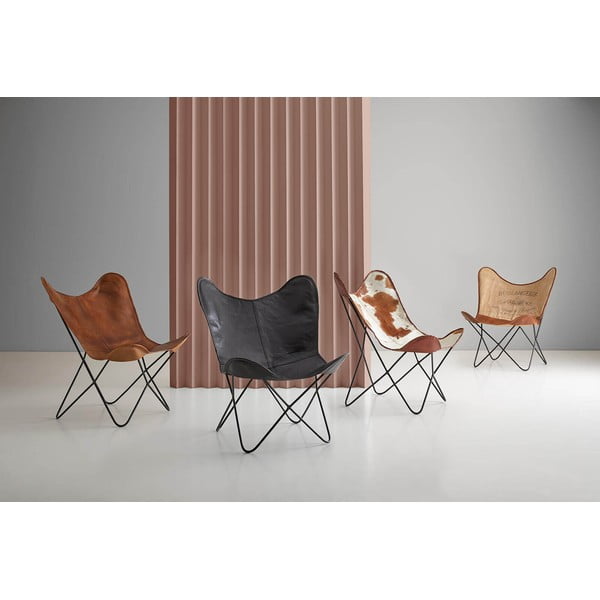 Кафяв кожен фотьойл с пеперуда Farfalla - sømcasa-image-1