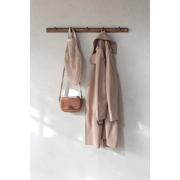 Кафява стенна закачалка от масивен дъб 72 cm Roots – Mette Ditmer Denmark-image-1