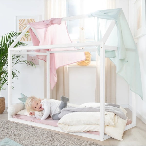 Бяло детско легло тип къща 70x140 cm Montessori – Roba-image-4