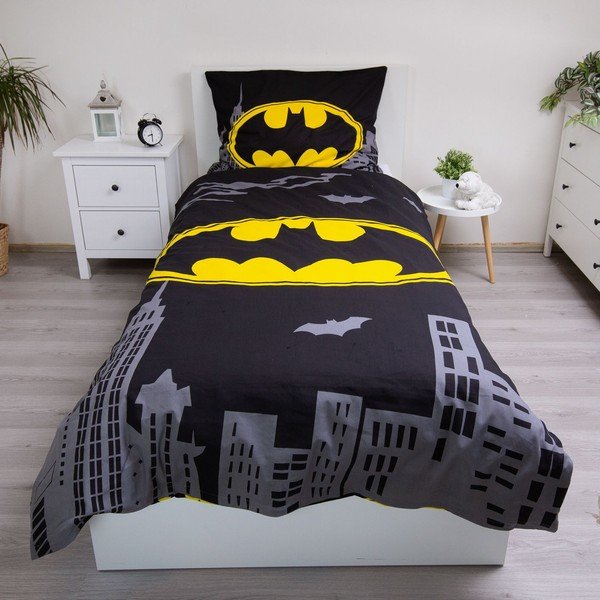 Единично  памучно детско спално бельо 140x200 cm Batman "The Emblem" – Jerry Fabrics-image-1