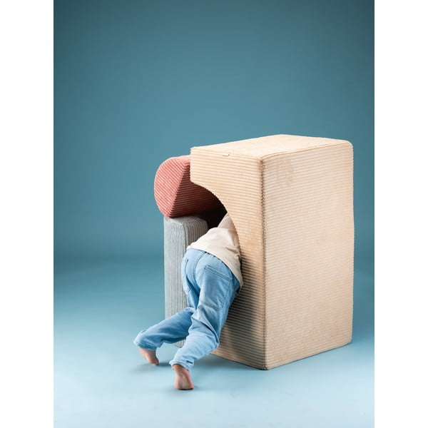 Светлокафяво велурено игрище от пяна 75x49x37 cm Rainbow Montessori – Wigiwama-image-4