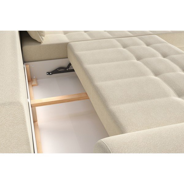 Кремав разтегателен ъглов диван (десен ъгъл) Balitco – Ropez-image-1