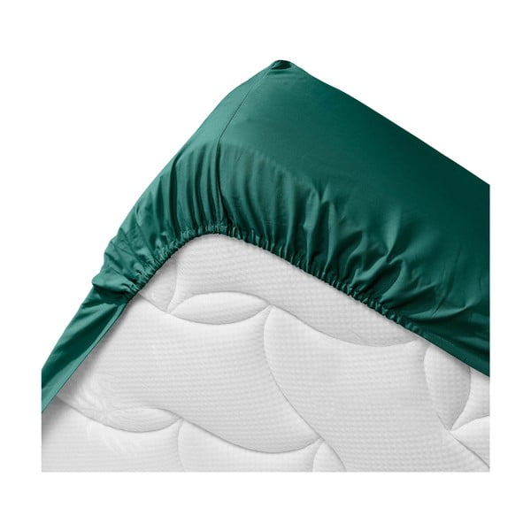 Зелен еластичен чаршаф от органичен памук 140x190 cm Biolina – douceur d'intérieur-image-3