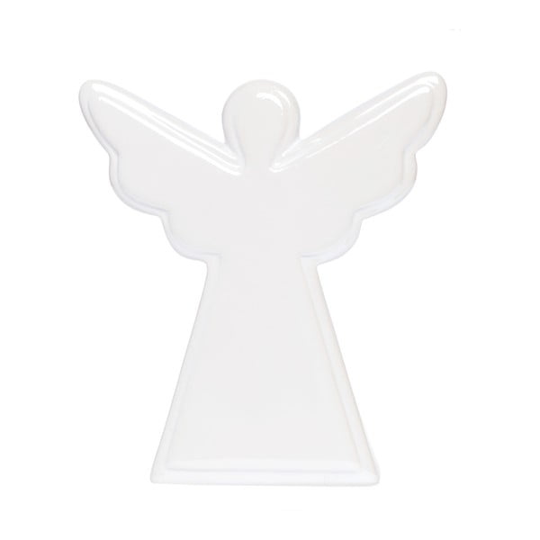 Бяла керамична декорация Ангел, височина 12 см - Ewax