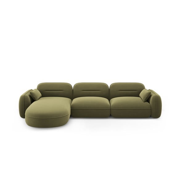 Зелен кадифен ъглов диван (ляв ъгъл) Audrey – Interieurs 86