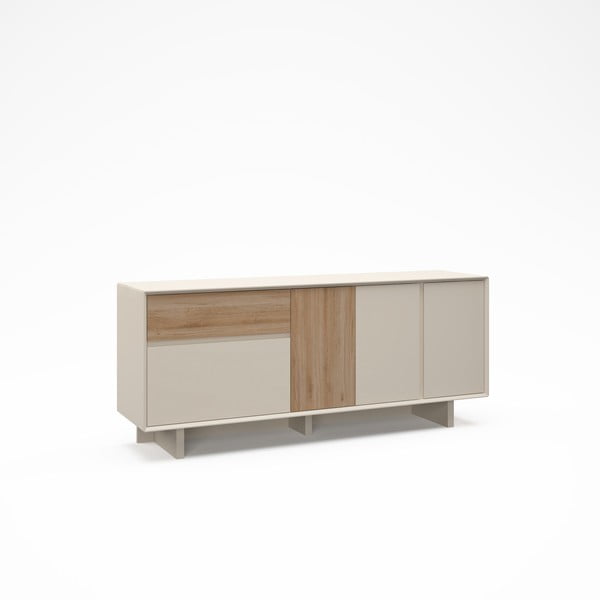 Скрин от дъбов декор В бежов и естествен цвят 180x76x45 cm Carpi – Marckeric-image-4