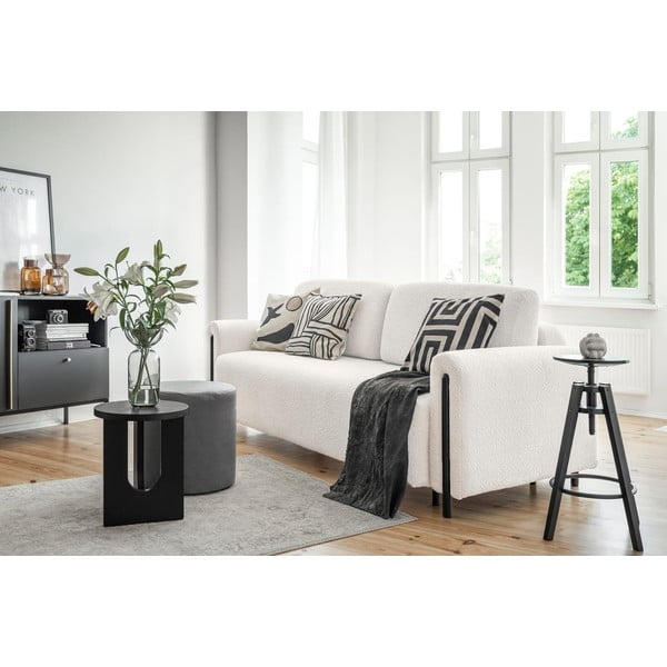 Кремав разтегателен диван с място за съхранение от букле 244 cm Arcadova – ELTAP-image-3