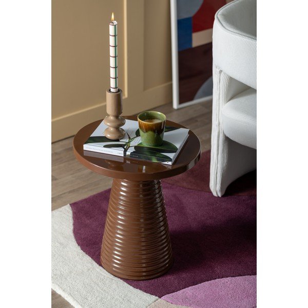 Метална кръгла странична масичка ø 40 cm Catania Ribbed – Leitmotiv-image-1