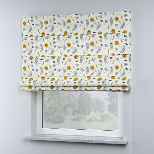 Жълто-бяла детска ролетна щора 170x160 cm Magic - Yellow Tipi-image-1