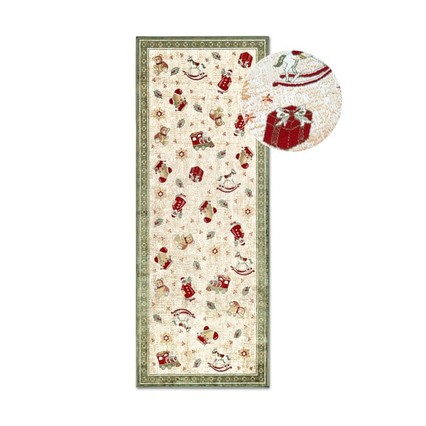 Зелена пътека с коледен мотив със смес от памук 80x200 cm Toy's Delight Green Christmas – Villeroy&Boch