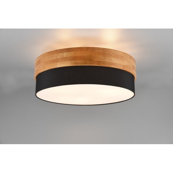 Черно и естествено осветително тяло за таван с текстилен абажур Seasons – Trio-image-2