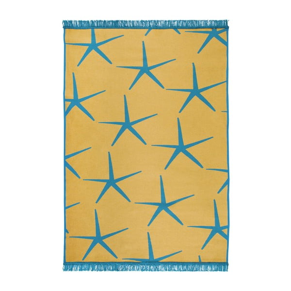 Син и жълт двустранен килим Морска звезда, 150 x 215 cm - Cihan Bilisim Tekstil
