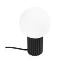 Черна настолна лампа със стъклен абажур (височина 19 cm) Orbital – Sollux