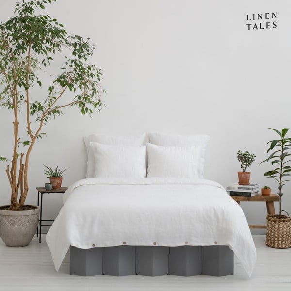 Бяло спално бельо от конопени влакна за двойно легло 24 0x220 cm - Linen Tales