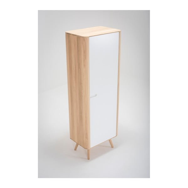 Гардероб с конструкция от дъбова дървесина 60x170 cm Ena - Gazzda-image-4