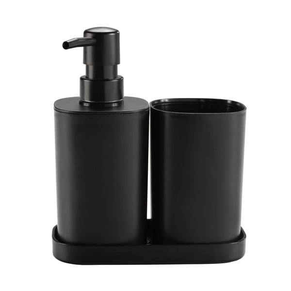 Черен пластмасов комплект аксесоари за баня Vita – douceur d'intérieur