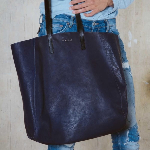 Kožená kabelka O My Bag Jazzy Less, půlnoční modř-image-1