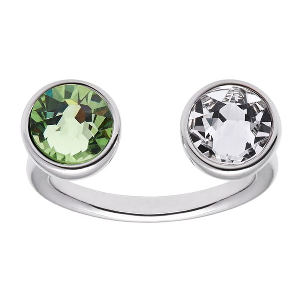 Prsten se zeleným krystalem Swarovski GemSeller Helix
