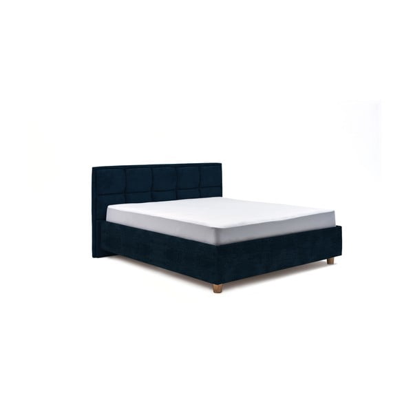 Тъмно синьо двойно легло с място за съхранение , 180 x 200 cm Karme - ProSpánek