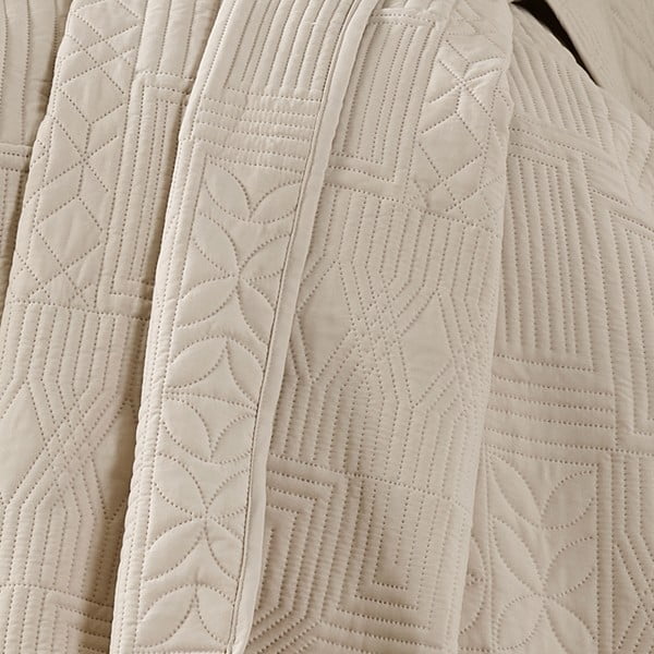 Бежово капитонирано покривало за легло 220x230 cm Folkstone Geo – Catherine Lansfield-image-2