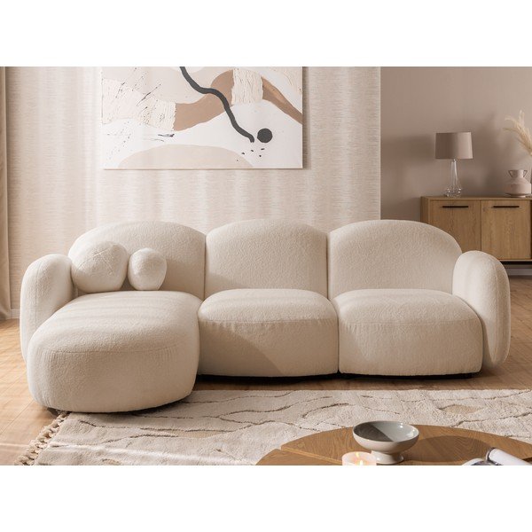 Светлокафяв ъглов диван от букле (ляв ъгъл) Orbit – Ropez-image-1