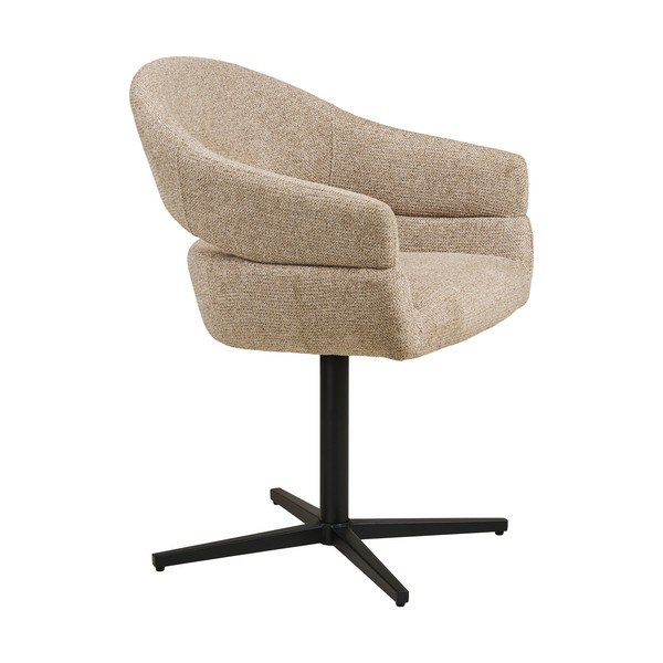 Бежов тапициран трапезен стол с подлакътници Dover – House Nordic-image-3