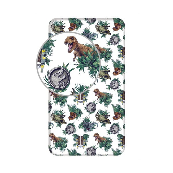 Еластичен памучен детски чаршаф 90x200 cm Jurassic World "Roar" – Jerry Fabrics