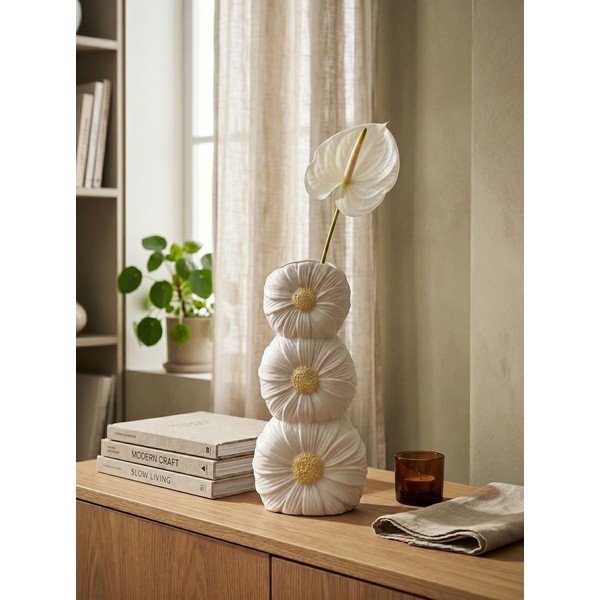 Кремава керамична ваза (височина 21 cm) Florysia – Yes Everyday-image-1