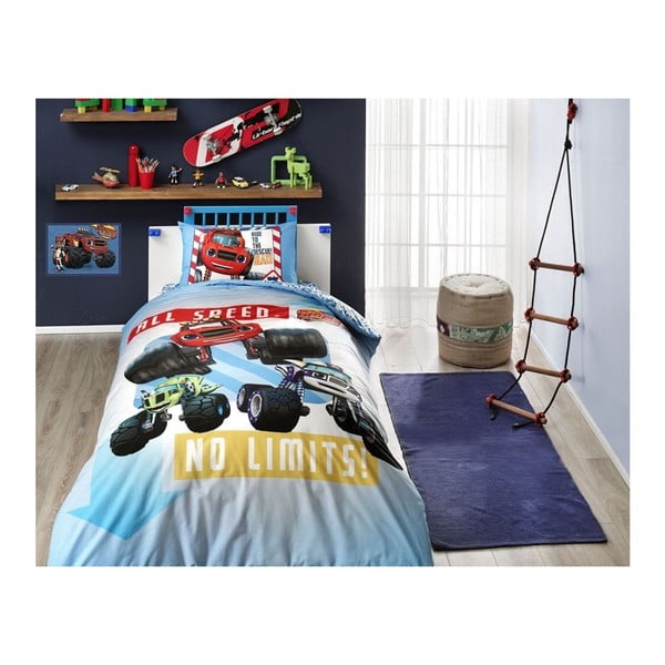 Памучно спално бельо с чаршаф за единично легло Blaze, 160 x 220 cm - Taç