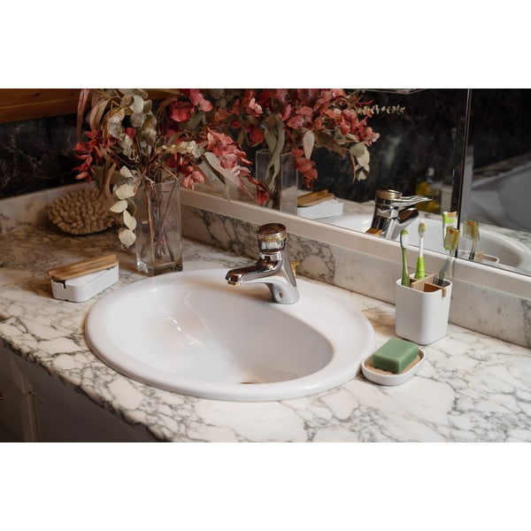 Бял органайзер за баня Ecologic, 8,4 x 7,8 cm - Compactor-image-3