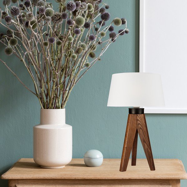 Бяла настолна лампа - LAMKUR-image-1