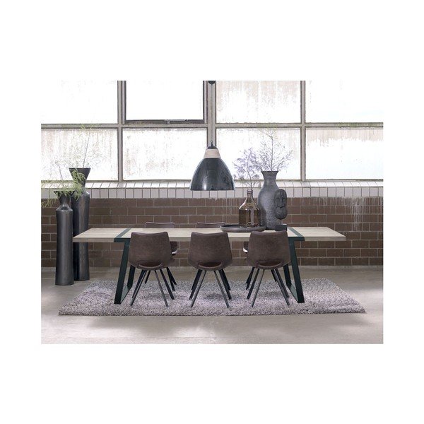 Светлокафяв трапезен стол с черна основа Coronas - Canett-image-3