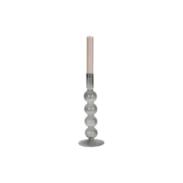 Сив стъклен свещник с мехурчета Swirl - PT LIVING-image-1