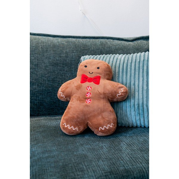 Кадифена декоративна възглавница с коледен мотив 28x37 cm Gingerbread – Catherine Lansfield-image-1