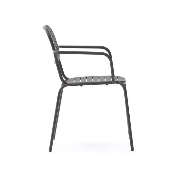 Тъмносив градински стол метален Brai – Kave Home-image-3