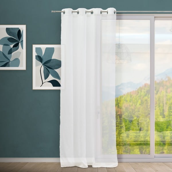 Бяла завеса със смес от лен 140x260 cm Fifties – Casa Selección-image-1