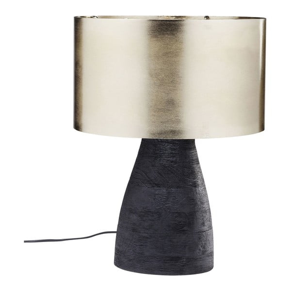 Černá stolní lampa se stínítkem ve zlaté barvě Kare Design Daylight