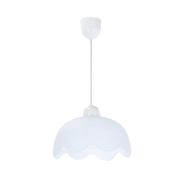Бяла висяща лампа със стъклен абажур ø 25 cm Bratek - Candellux Lighting