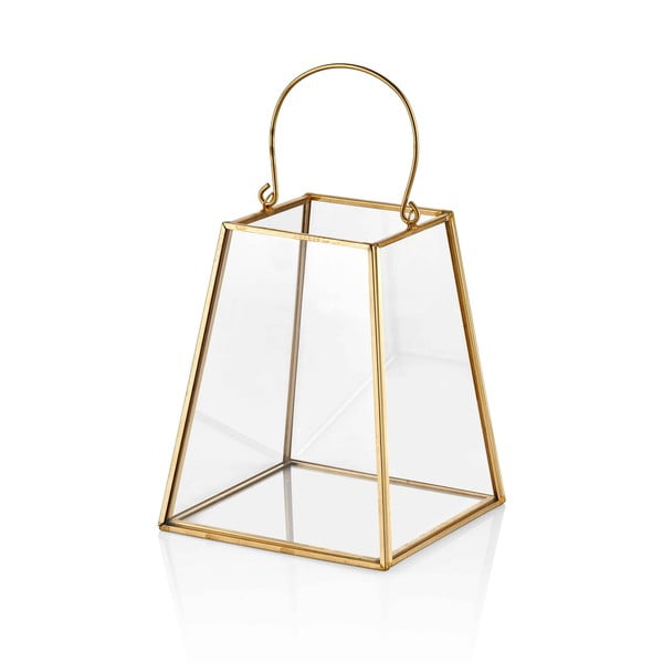 Стъклен аерариум със златни детайли Glamour, 17 x 15 cm - The Mia