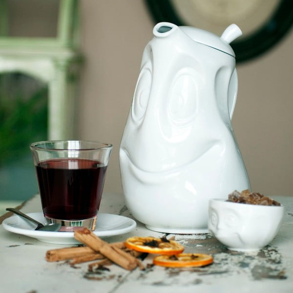 Чайник от бял усмихнат порцелан, обем 1200 ml Good Mood - 58products-image-1