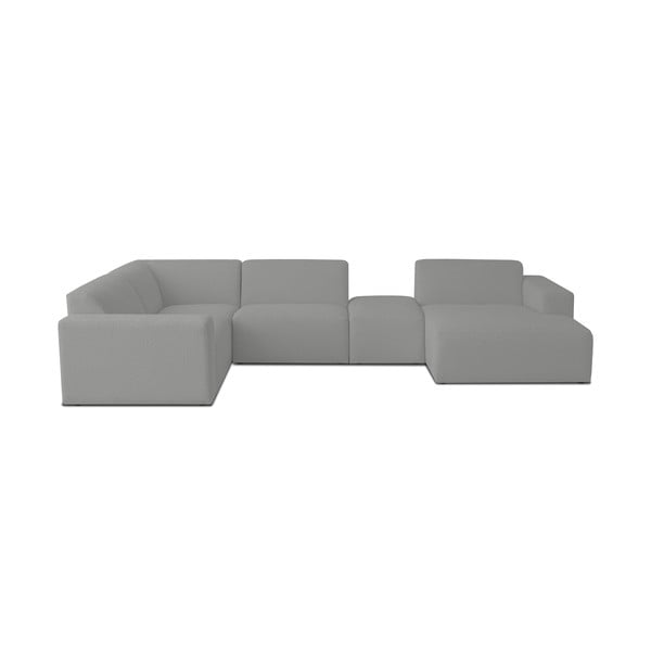 Сив ъглов диван от букле ("U" форма) Roxy – Scandic