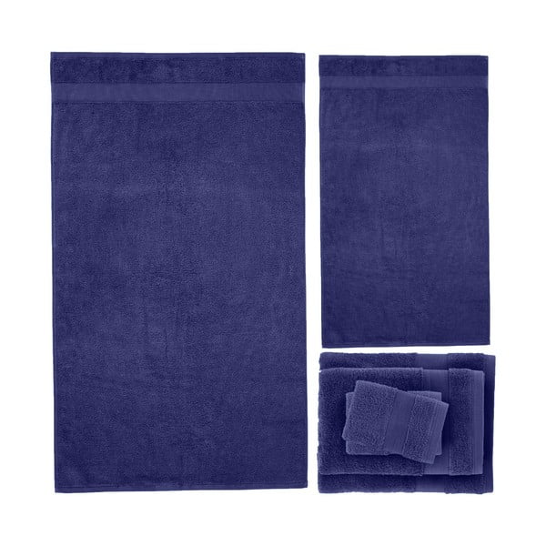 Тъмносини памучни хавлии и кърпи за баня в комплект от 6 бр. от тери Anti-Bacterial – Catherine Lansfield-image-2