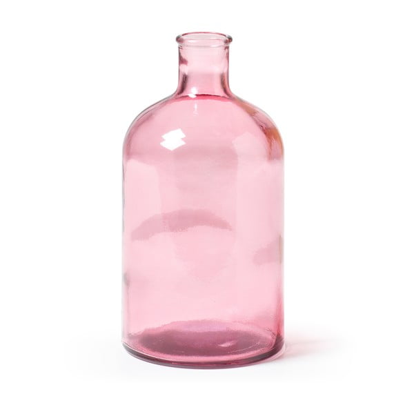 Růžová skleněná váza La Forma Semplice, výška 22 cm